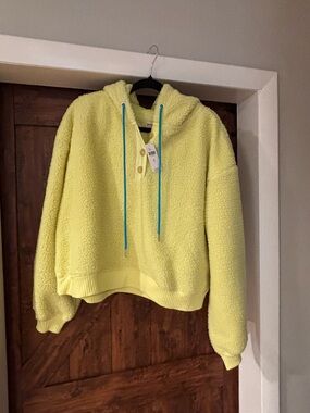 Anthropologie (Porridge) Cozy Sherpa Hoodie Jacket in Lemon Yellow - women’s